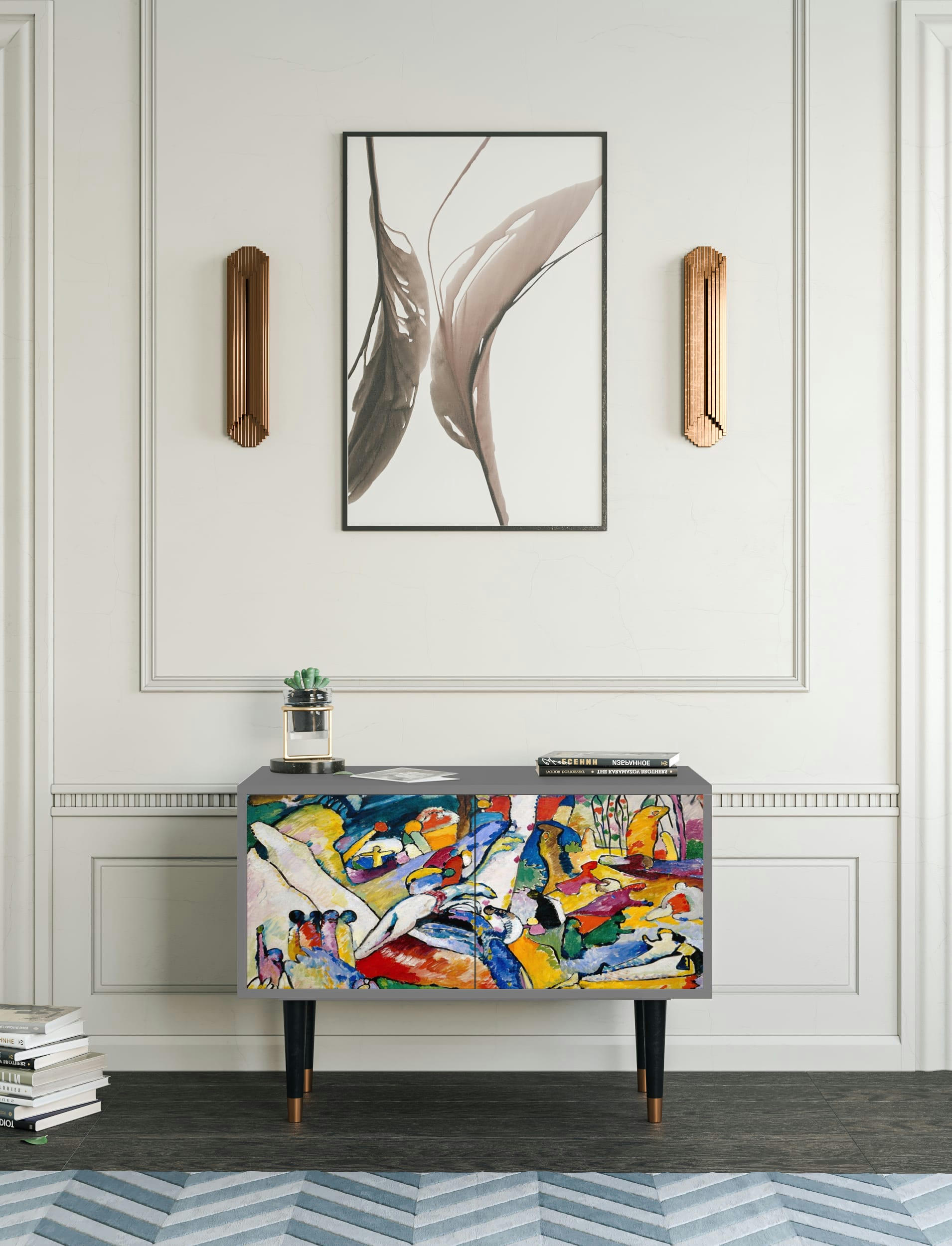 IMPROVISATION 26 BY WASSILY KANDINSKY - Buffet bas  multicolore 2 portes L 94 cm