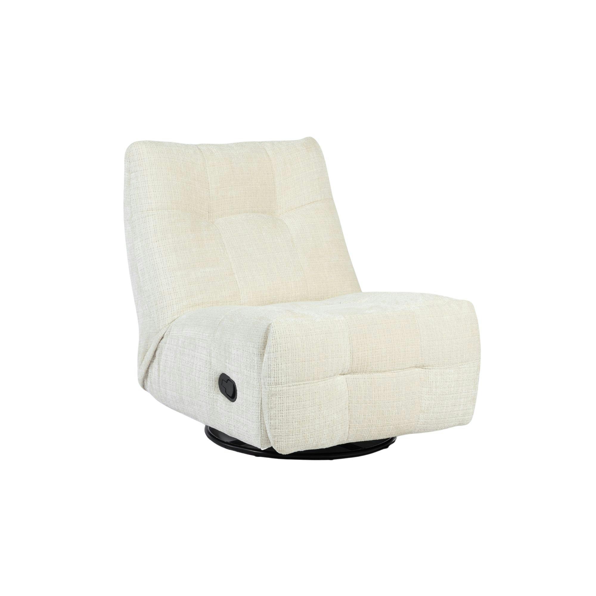 Fauteuil relax inclinable écru tissu chenille BELORA