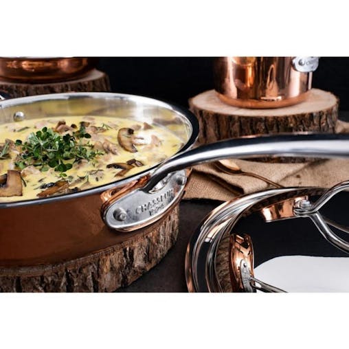 Chasseur Escoffier Induction Casserole Pot with Lid 24cm / 4L Copper