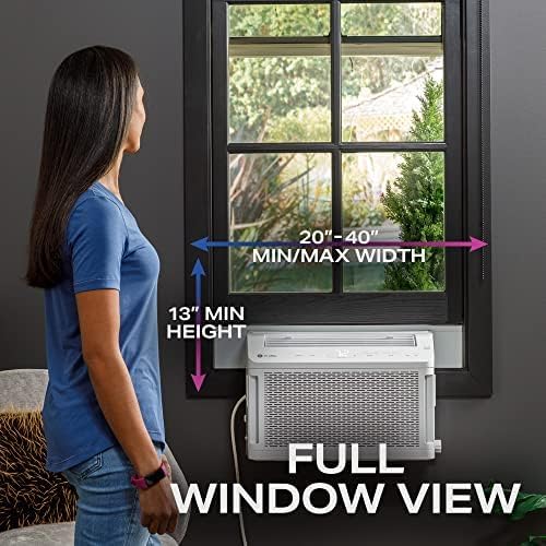 GE Profile ClearView Inverter Window Air Conditioner Unit, 12,200 BTU, Energy Efficient Cooling up to 550 sq ft., Ultra Quiet, SMART Home Capable, Includes Remote, White