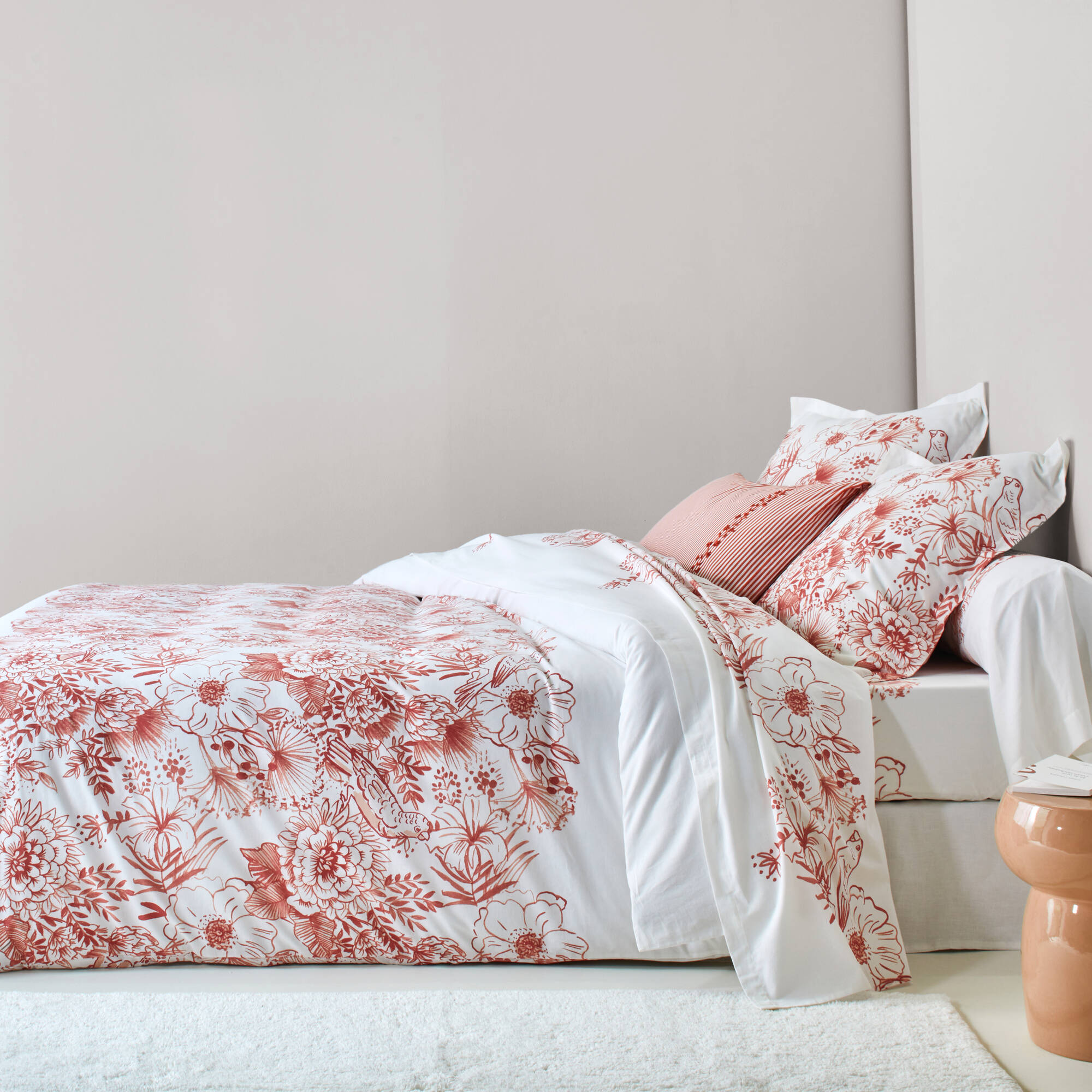 Linge de lit Lydia en coton imprimé