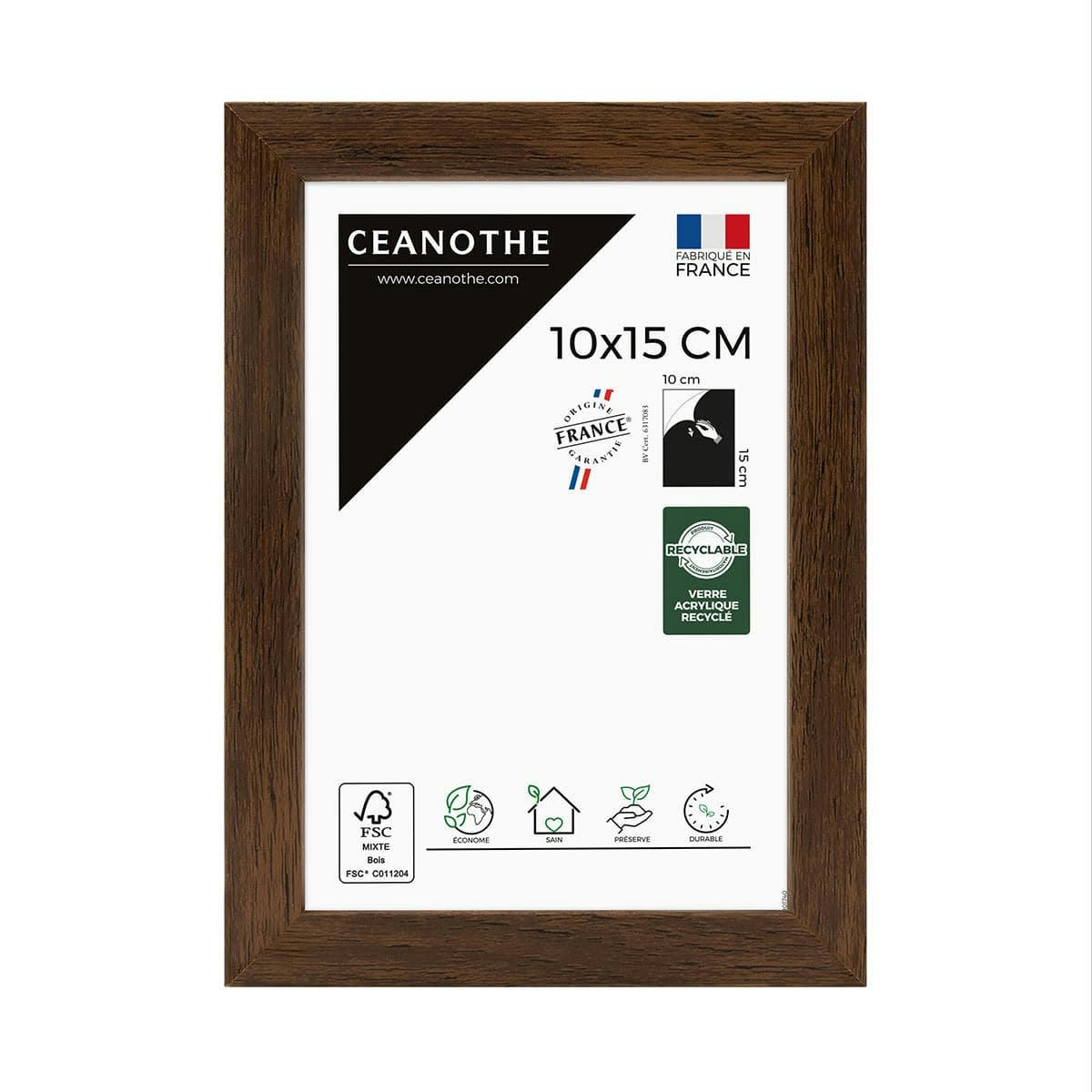 WILD - Cadre photo ébène 10x15 cm résine recyclée