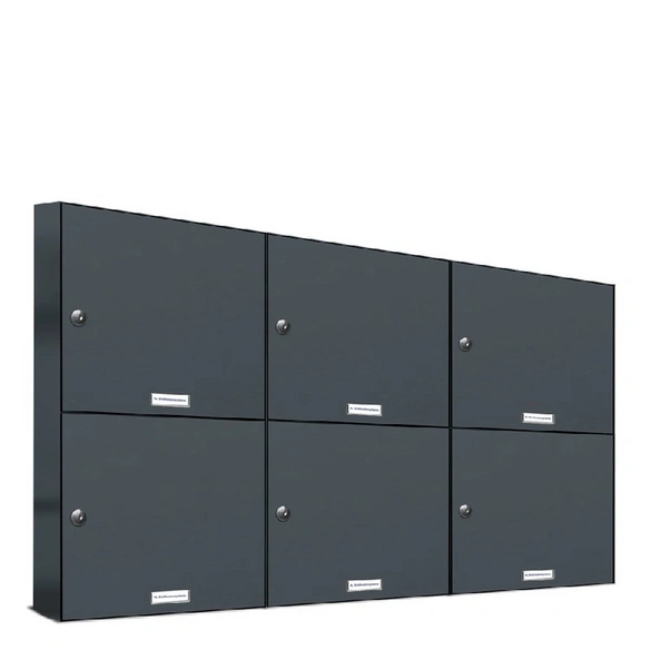 Briefkasten, Parteien: 6, Zaundurchwurf, BxHxT: 153,152 x 68,4 x 11,6 cm