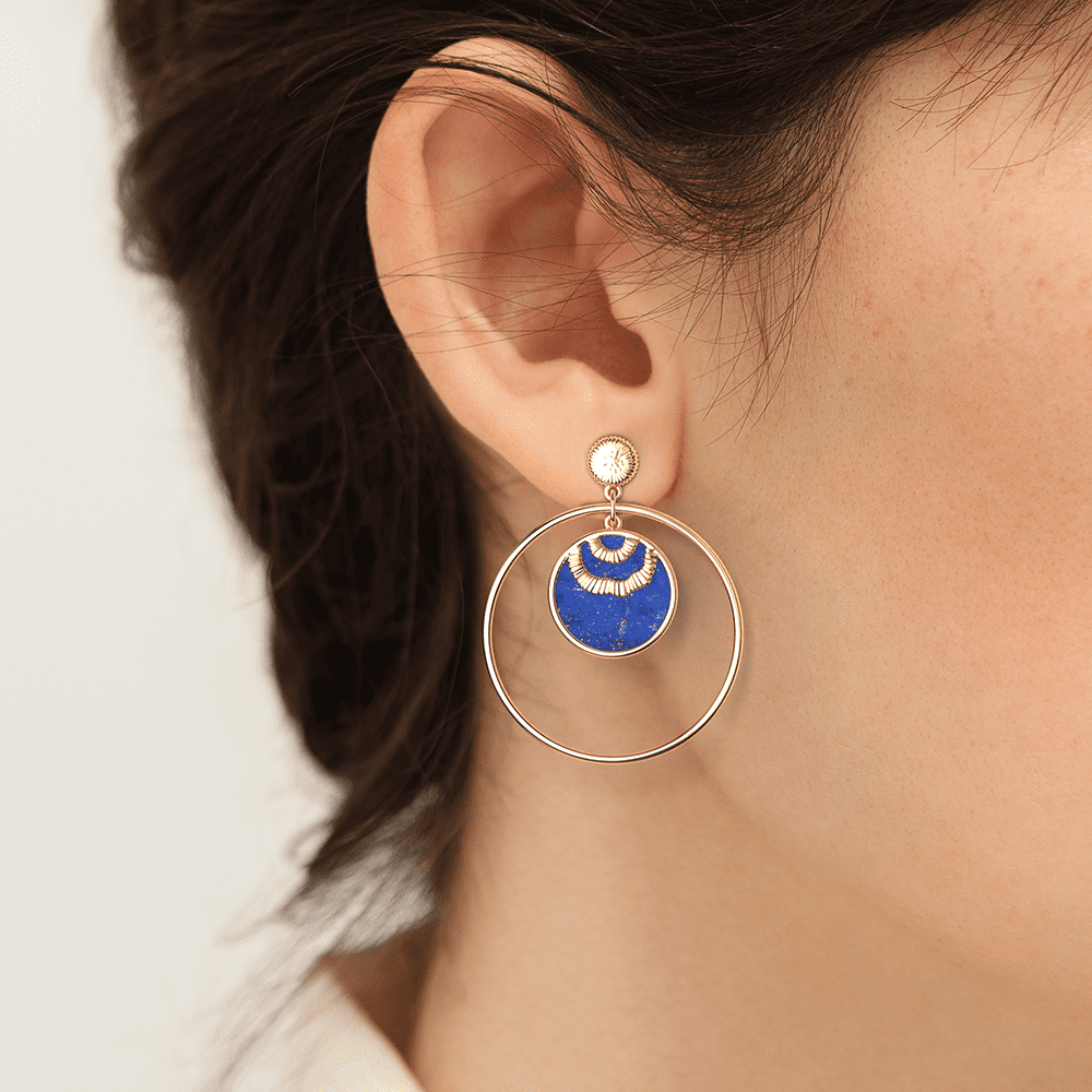 Boucles d'oreilles Nomade, Lapis Lazuli