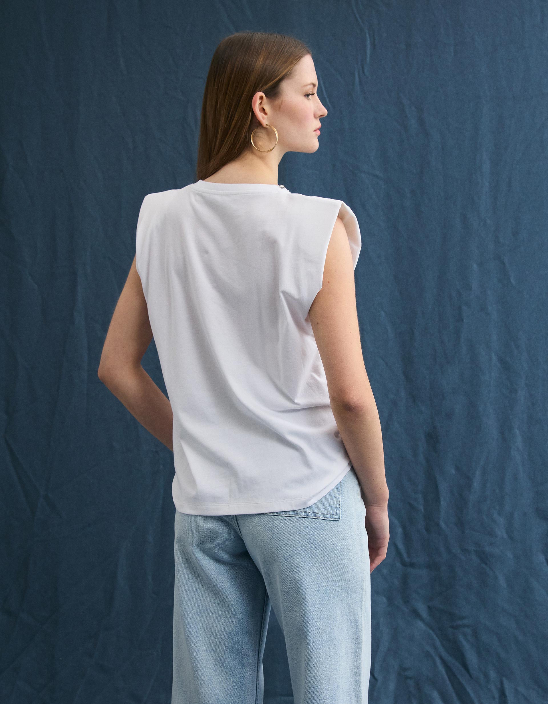 T-shirt Ombreiras, Mulher, Branco