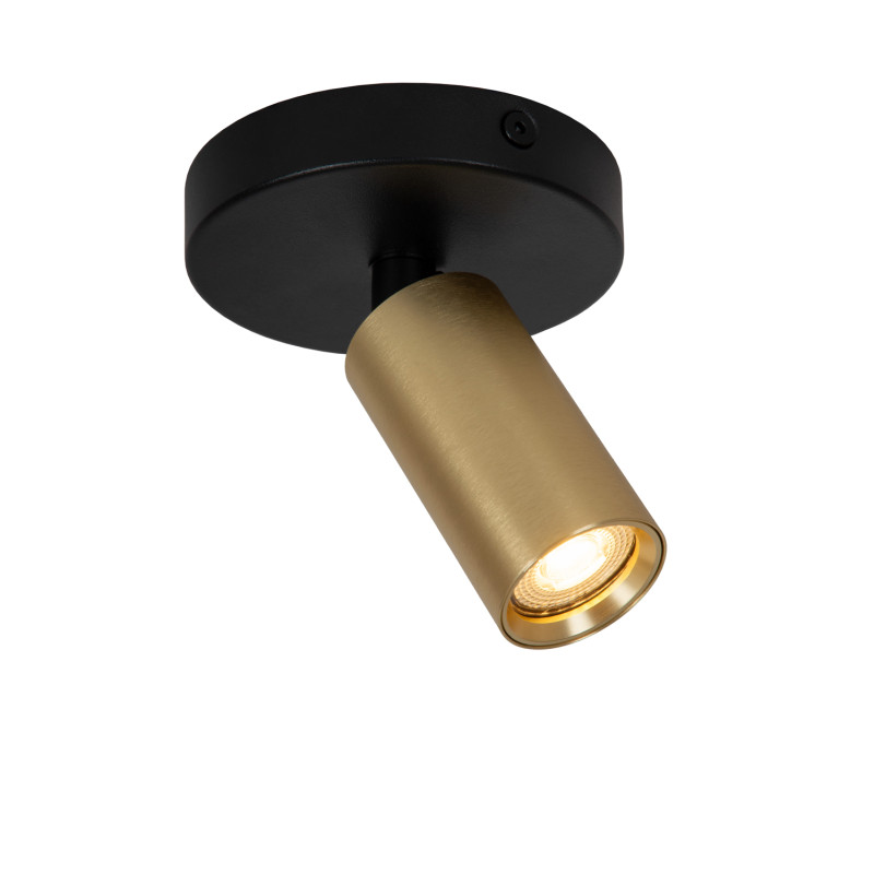 Spot Ritmo noir et or GU10 35 W LUCIDE