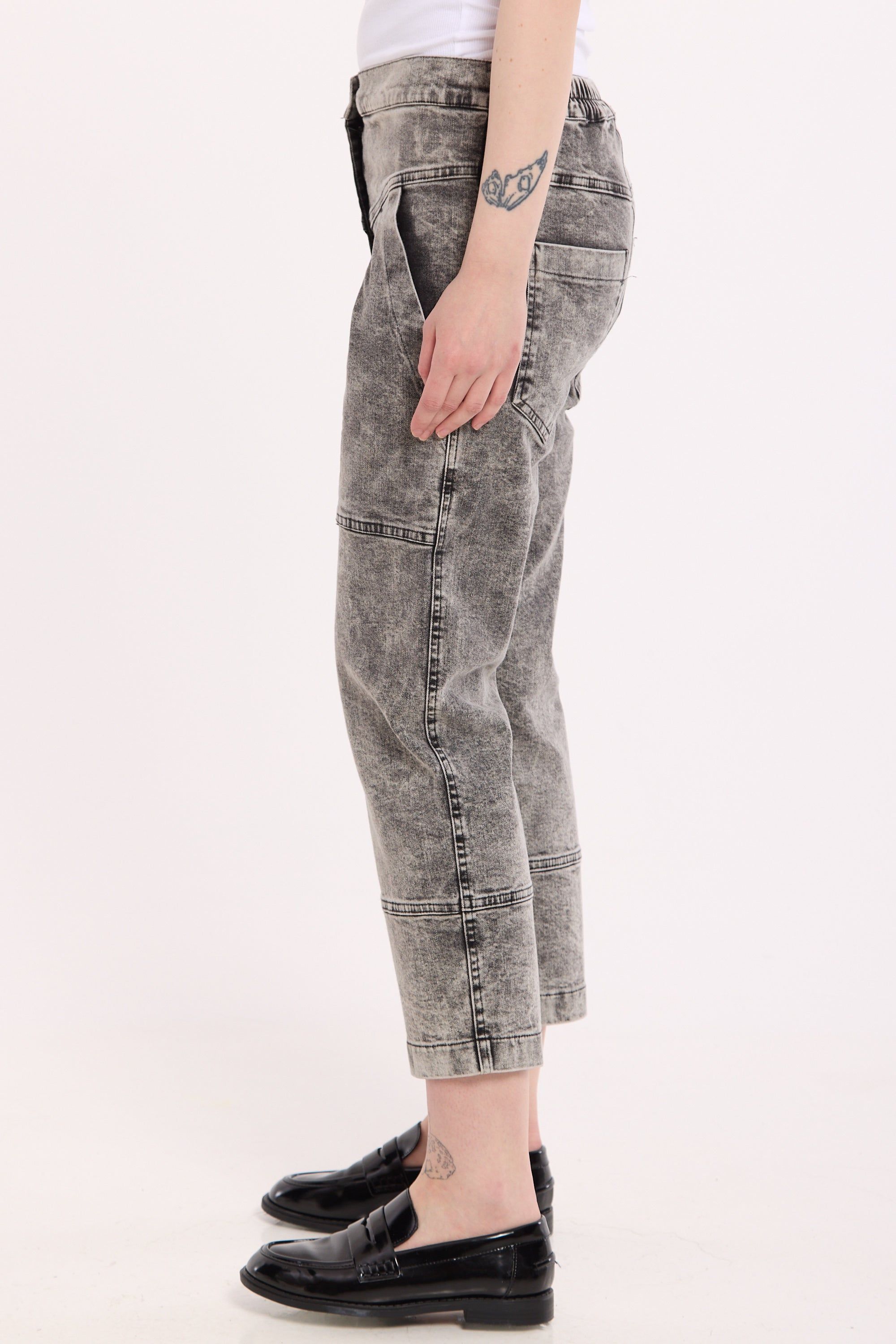 House of Holland Grey Acid Wash Skinny Jeans