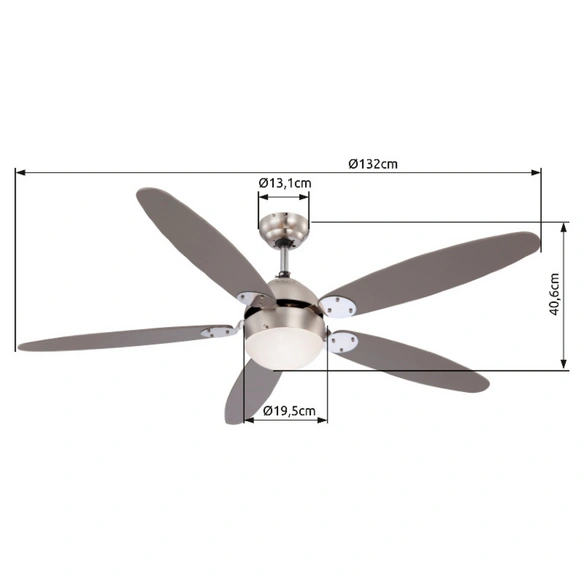 Deckenventilator »AZURA«, 60 W, 3 Leistungsstufen, Ø: 132 cm