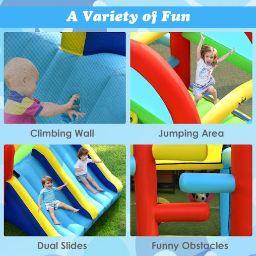 NNECW Inflatable Bounce House with Dual Slides and Jumping Area with 450W Blower