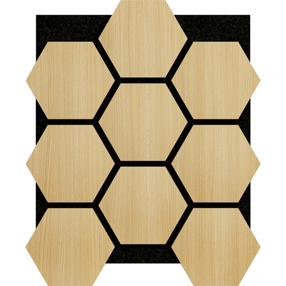 Akustikpaneel »Hexagon«, BxL: 57,4 x 304 cm, Eiche, Echtholzfurnier