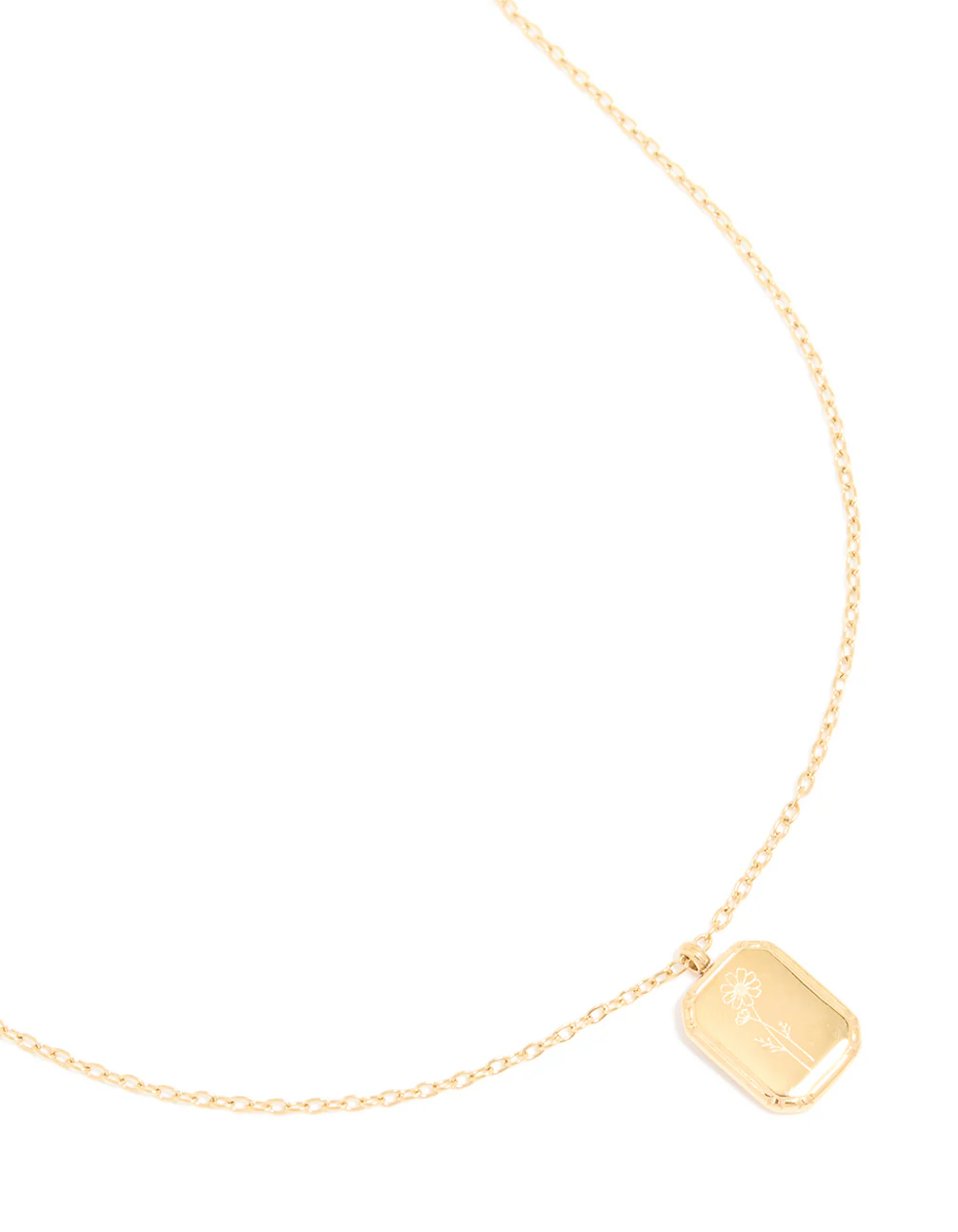 Waterproof Gold Plated Stainless Steel October Birth Flower Marigold Necklace