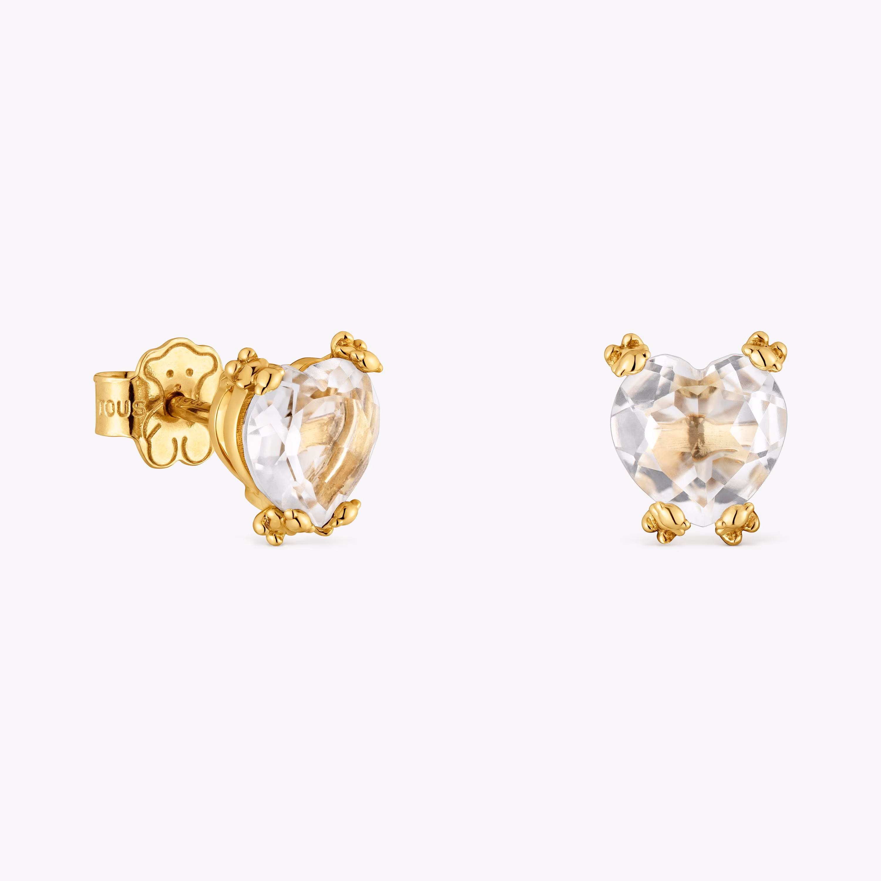 Pendientes de oro y cuarzo cristal de roca Color Pills