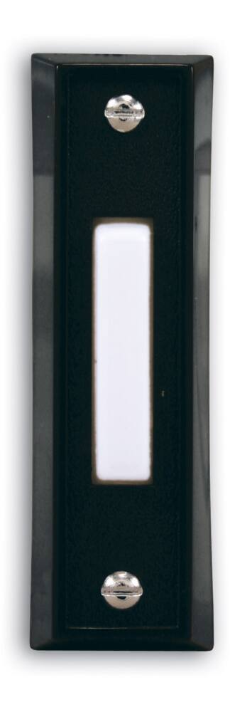 Globe Wired Unlighted Push Doorbell Chime Button, Black