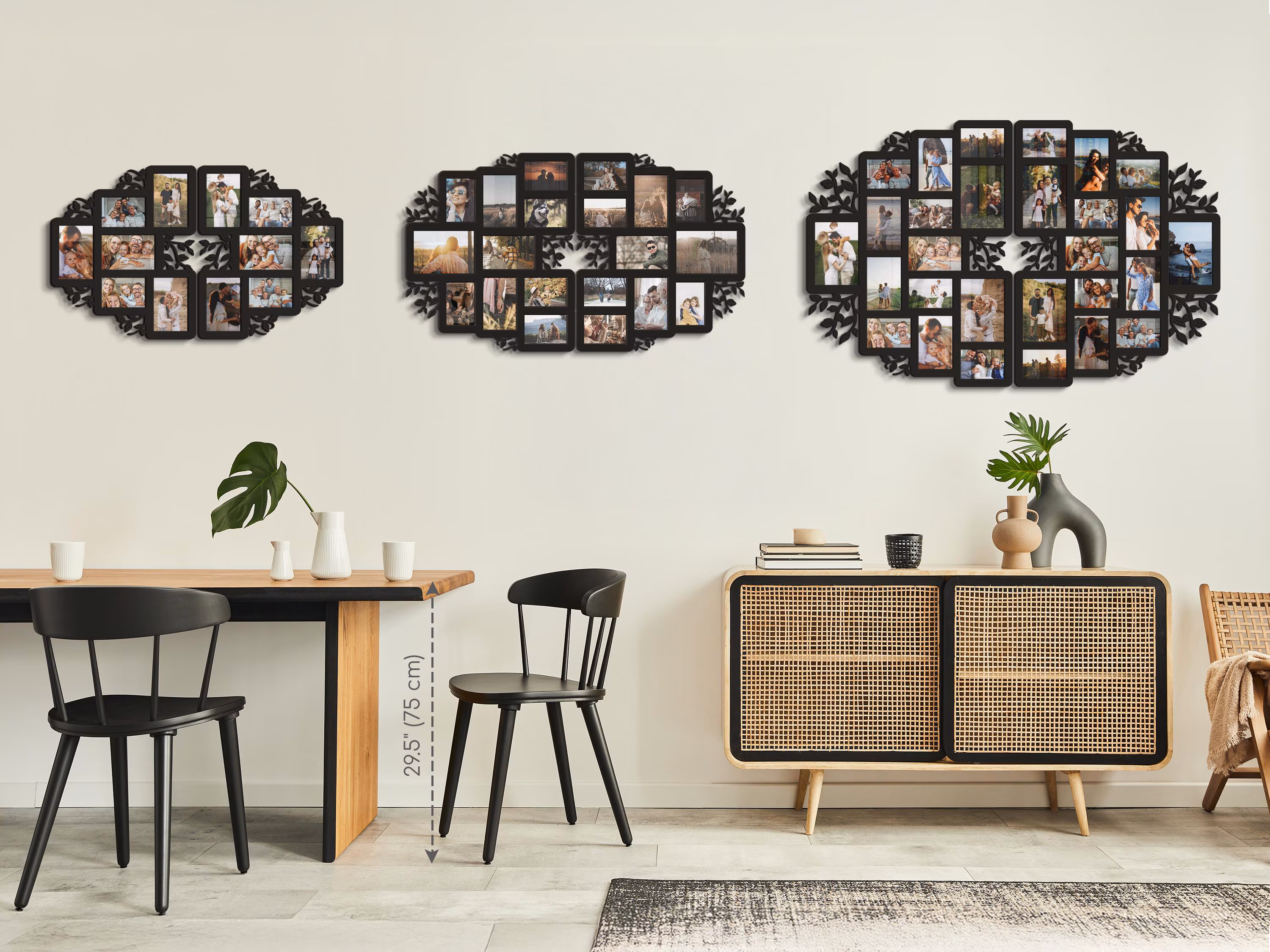Split Family Tree Collage - Rustic Picture Frame, Custom Living Room & Home Decor, Family Gift, Photo Frames for Gallery Wall, Wedding Gifts