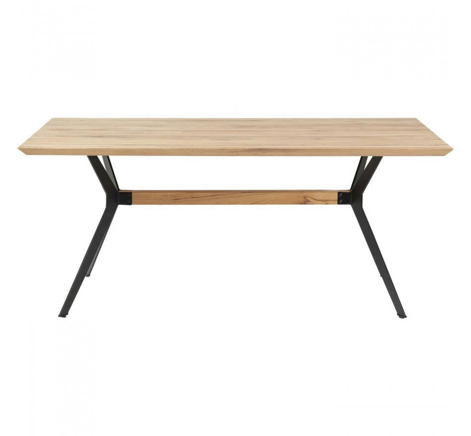 DOWNTOWN - Table à manger 8 personnes en chêne massif et acier L180