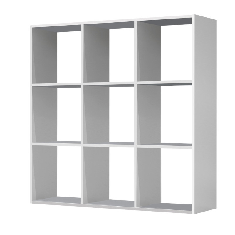 Bibliothèque à 9 cubes en bois blanc 114,4 x 32 x 114,4 cm RB ACCESS