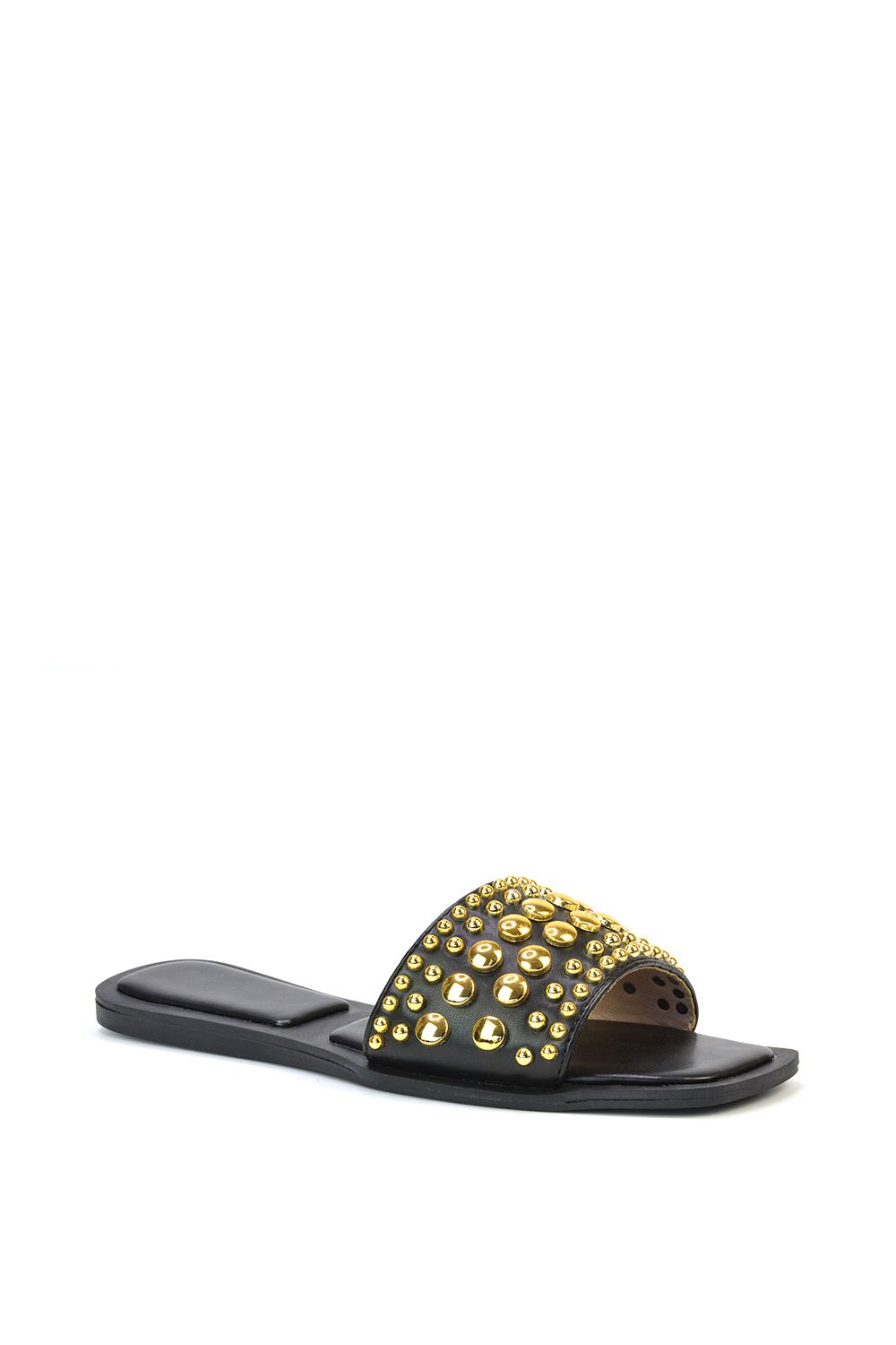 XY London Elodie' Flat Beaded Open Toe Slider Sandal
