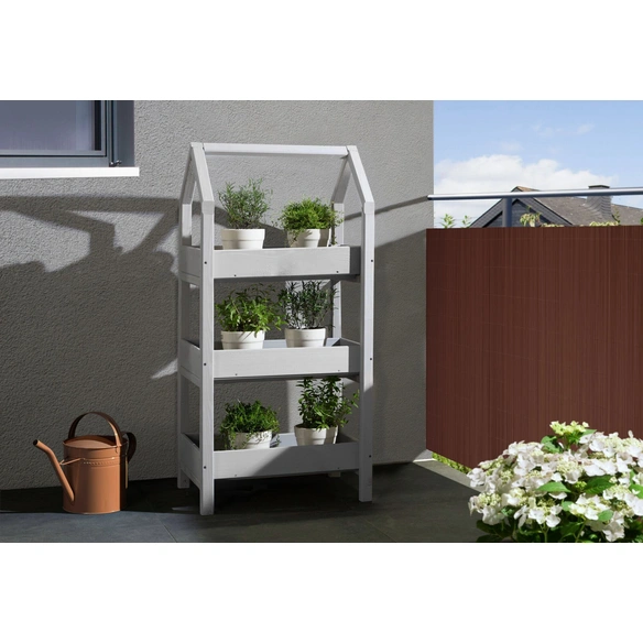 Gartenregal, BxH: 58 x 118 cm, Holz, grau