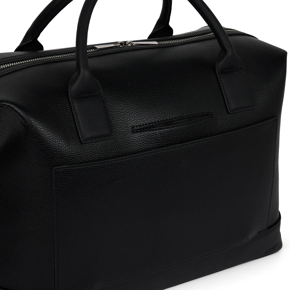 The Mae - Small Black Vegan Leather Travel Bag