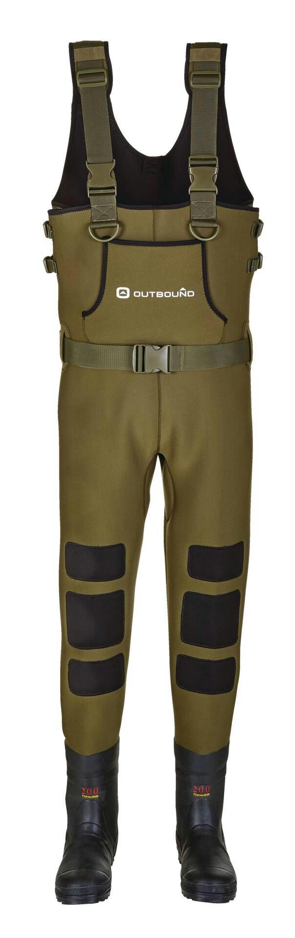 Outbound Adult Neoprene Bootfoot Chest Wader, Green