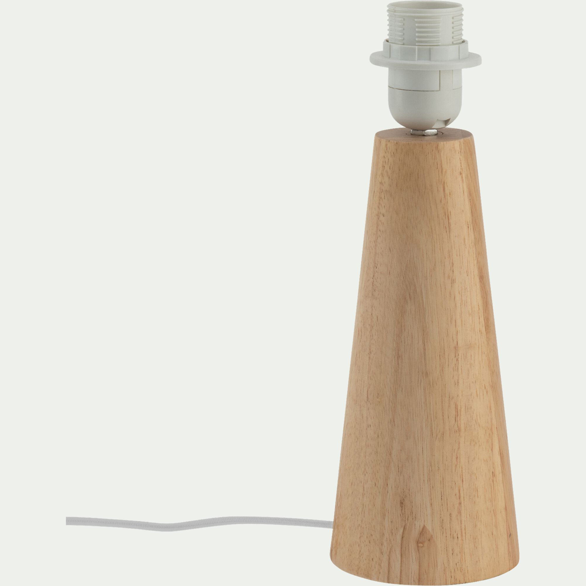 VATHIA - Pied de lampe électrifiée en bois d'hévéa H29cm - naturel