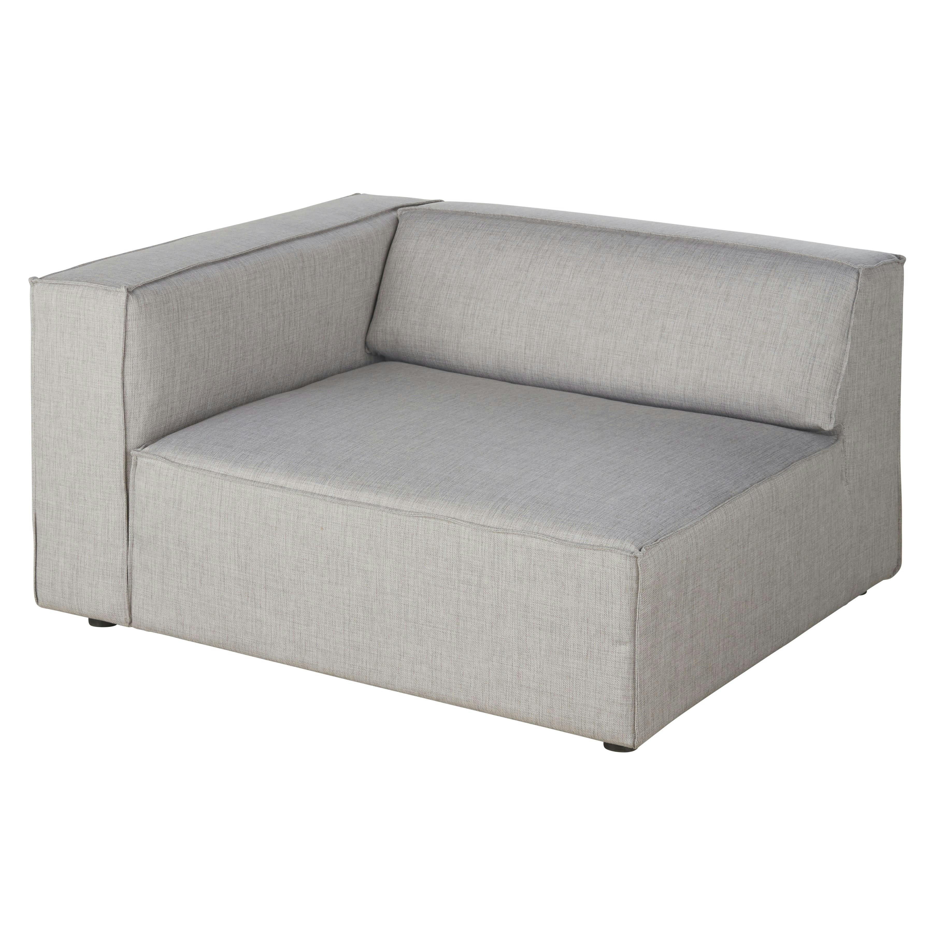 Fakir - Accoudoir d'angle gauche pour canapé modulable gris