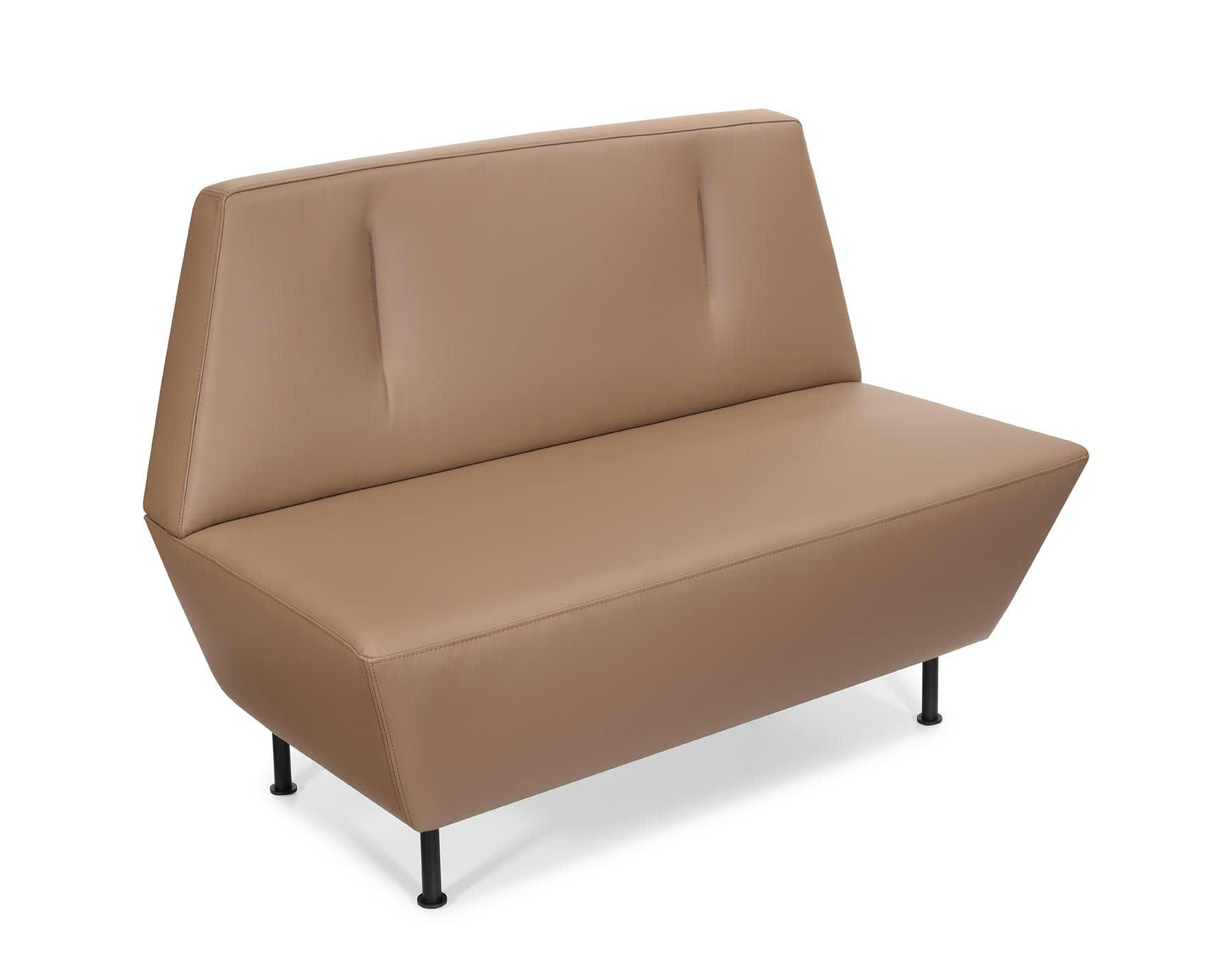 LE FROG - Canapé lounge 2 places en simili cuir marron