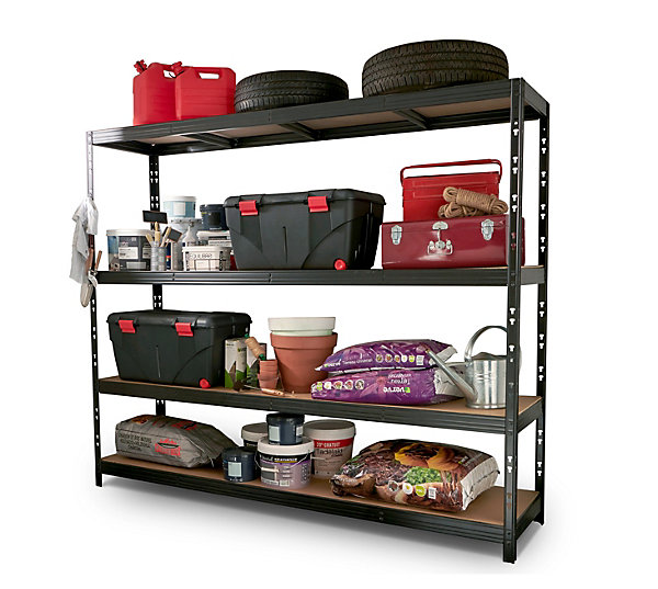 étagère acier époxy XXL 4 tablettes l.237 x H.200 x P.60 cm