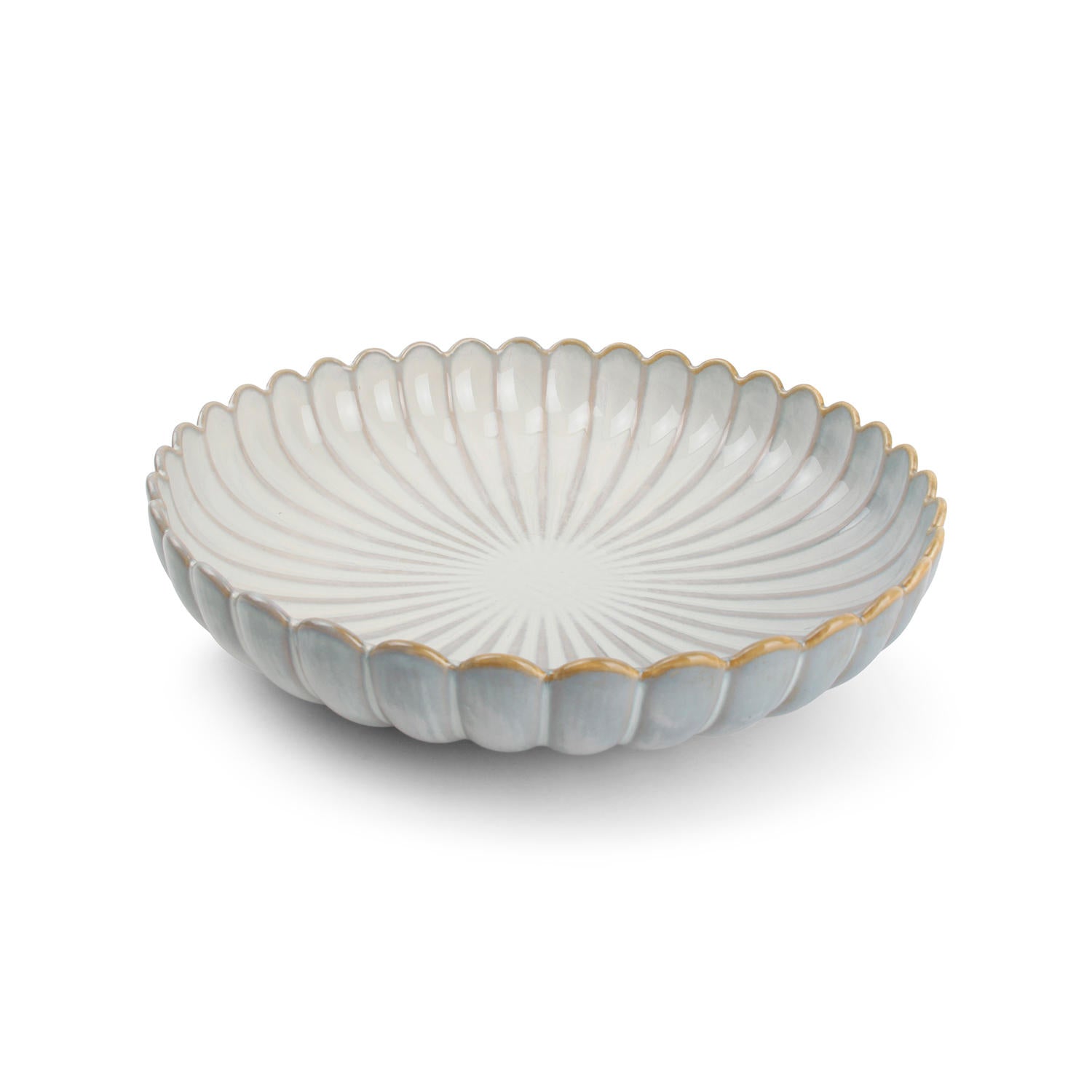 S|P Collection - Diep bord 24xH5cm nuance white Lotus - Set van 4