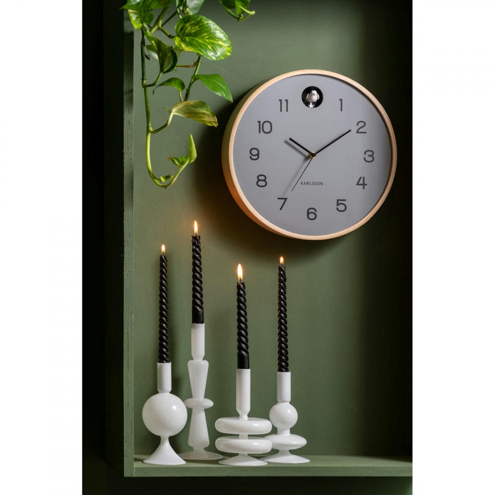 SPARKLE - Bougeoir en verre blanc H 25cm