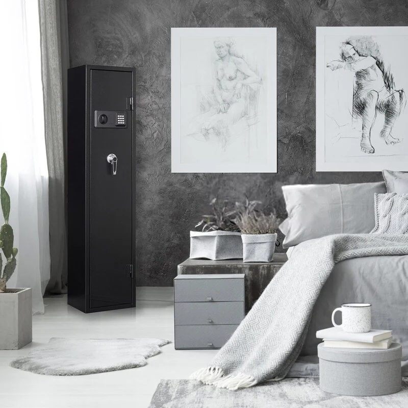 Quick Access Electronic Keypad Rifle Gun, 5 Gun Safe for Home Rifle and Pistols