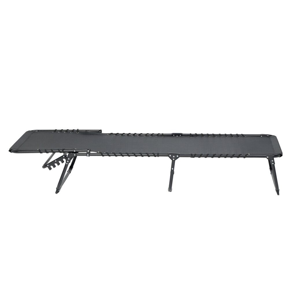 Lit de camp pliant gris 190x60xH30 cm
