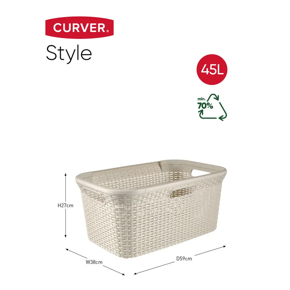 Curver Style Wasmand - 45L - Vintage wit