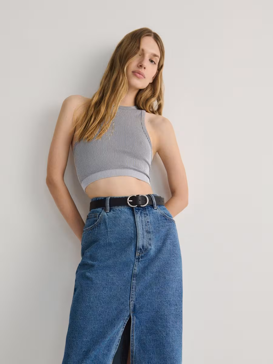 Denim Midi Skirt
