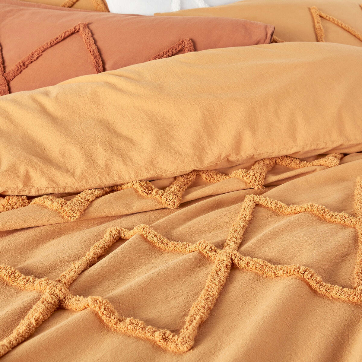 Drap housse en coton pour matelas épais, Assa ocre