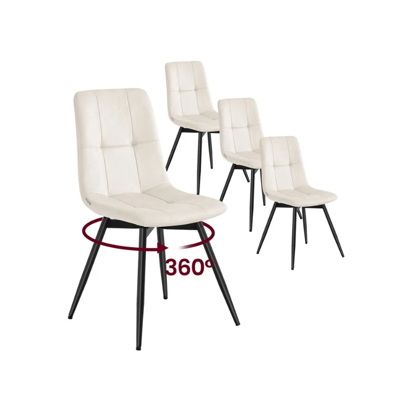 Chaises de Salle à Manger Modernes en Velours Rembourrées à 360°