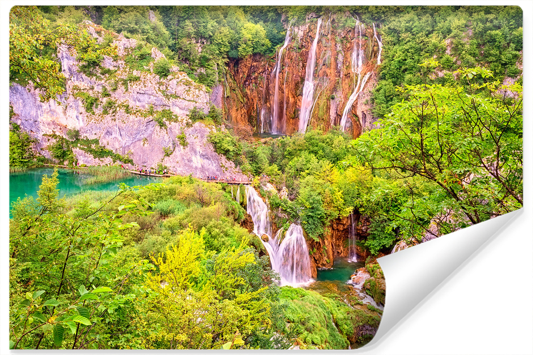 Fototapeta PANORAMA Wodospad Chorwacja 3D 90x60cm