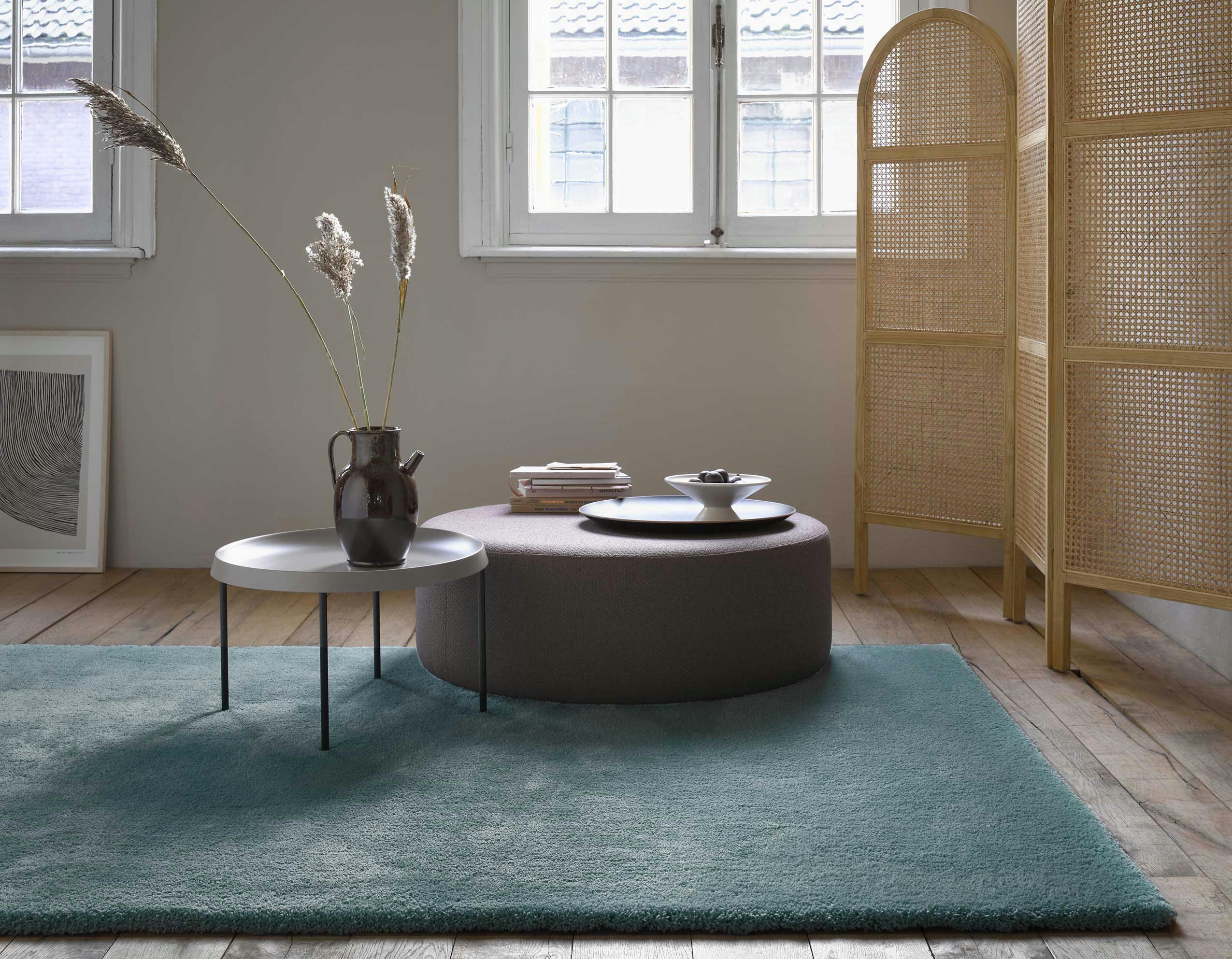 RELAXX - Tapis poils longs tufté vert de gris 120x170