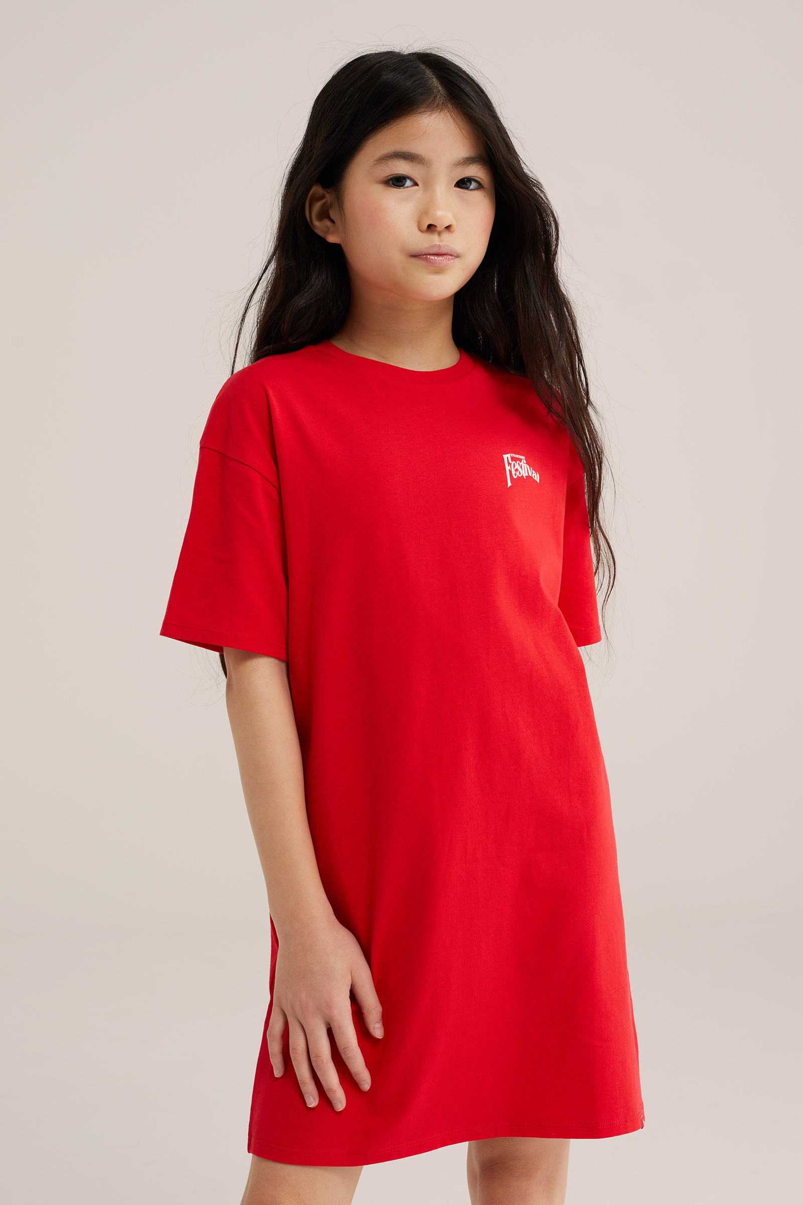 Meisjes T-shirt jurk met print