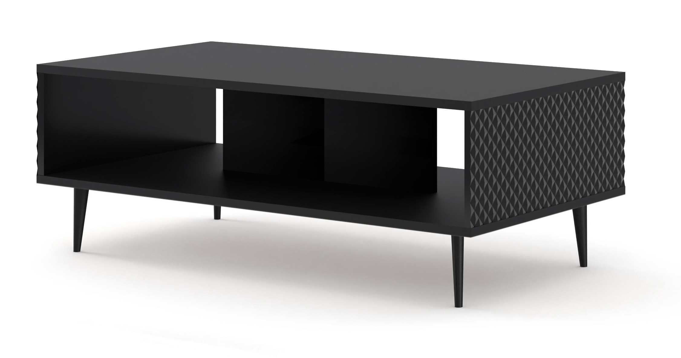 Stolik RAVENNA C 90 cm czarny mat/czarny połysk