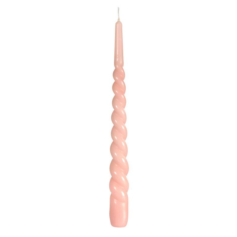 Bougie Twisted rose douce 28 cm DUNI