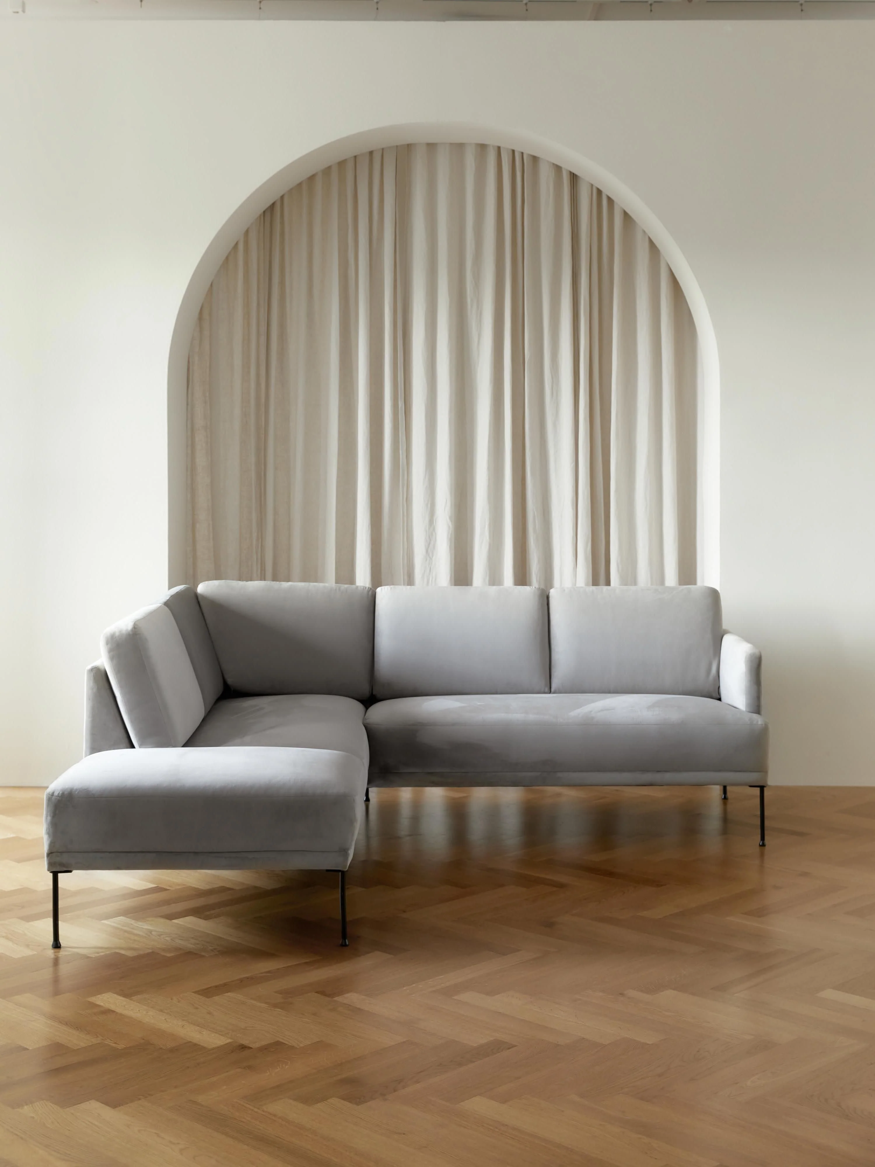 Samt-Ecksofa Fluente