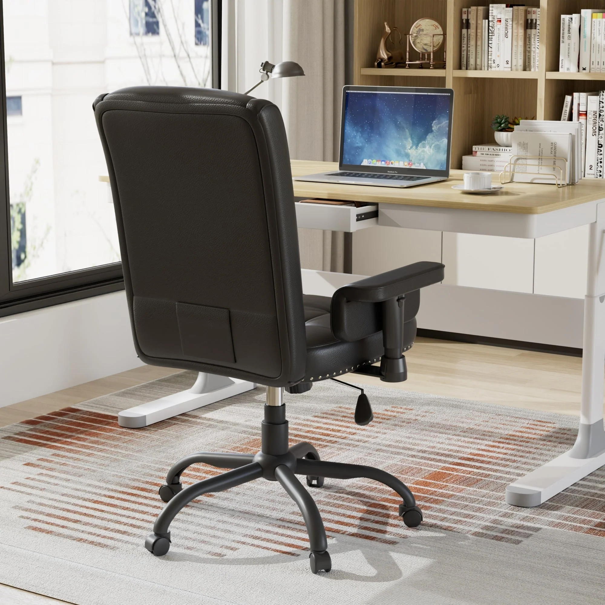 Adjustable Desk Chair Executive Office Chair Computer Chair Ergonomic Mid Back with 360°Swivel, Home Office Desk Chair