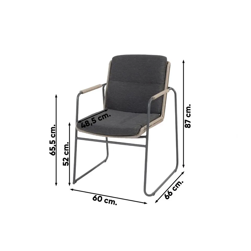 Taste Parma stapelbare tuinstoel (1 stuk) - antraciet