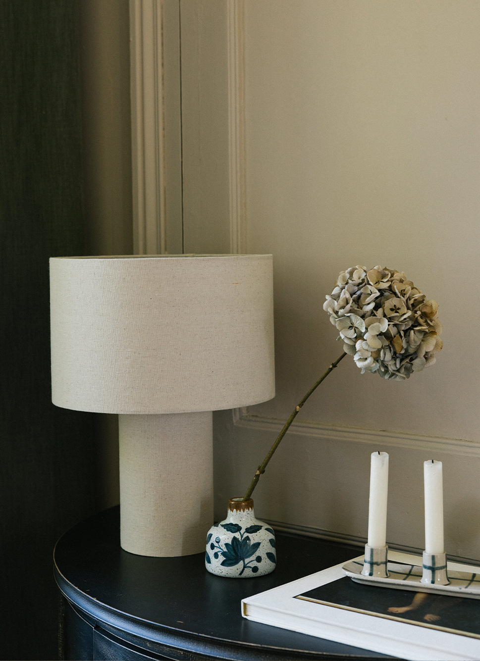 LAMPE à POSER EN TISSU EFFET LIN BEIGE CLAIR