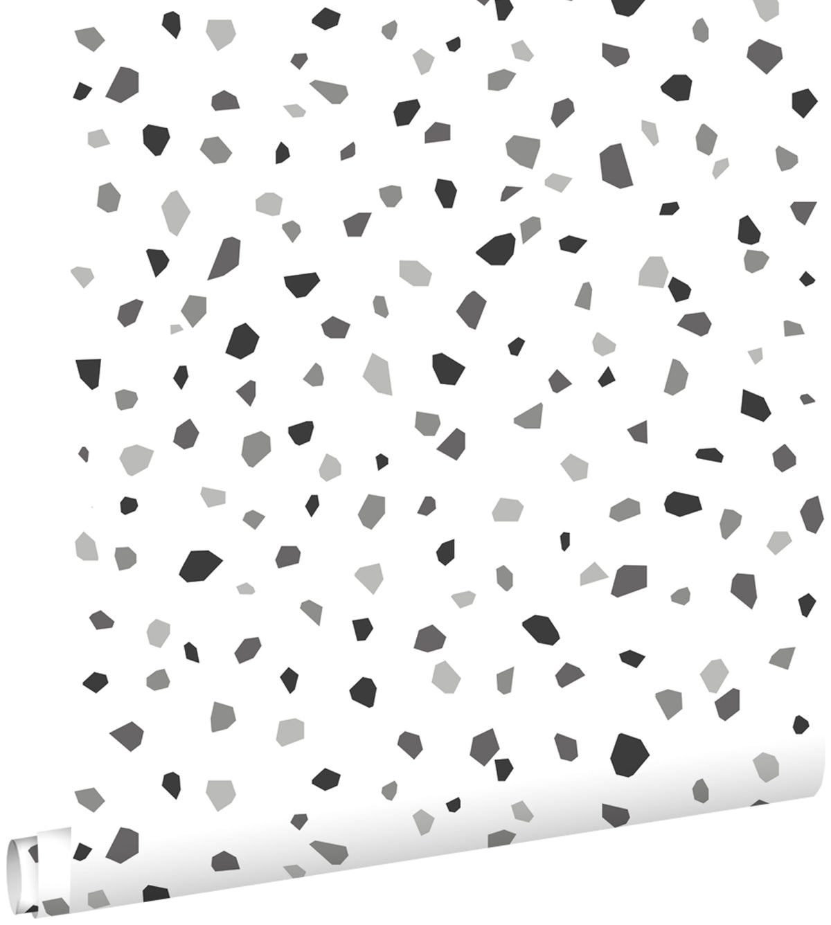 ESTAhome behang terrazzo zwart, wit en grijs - 53 cm x 10.05 m - 139034