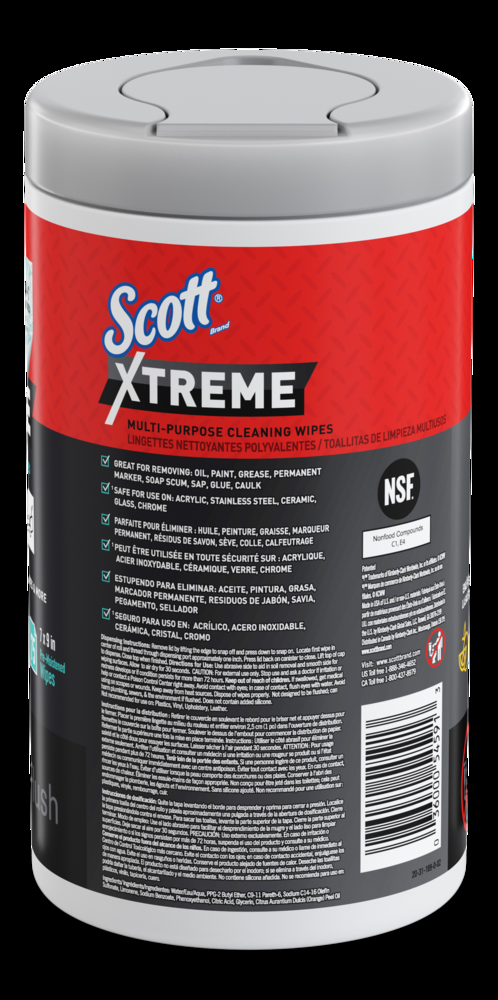 Scott Xtreme Multi-Purpose Dual Textured Cleaning Wipes, Teal