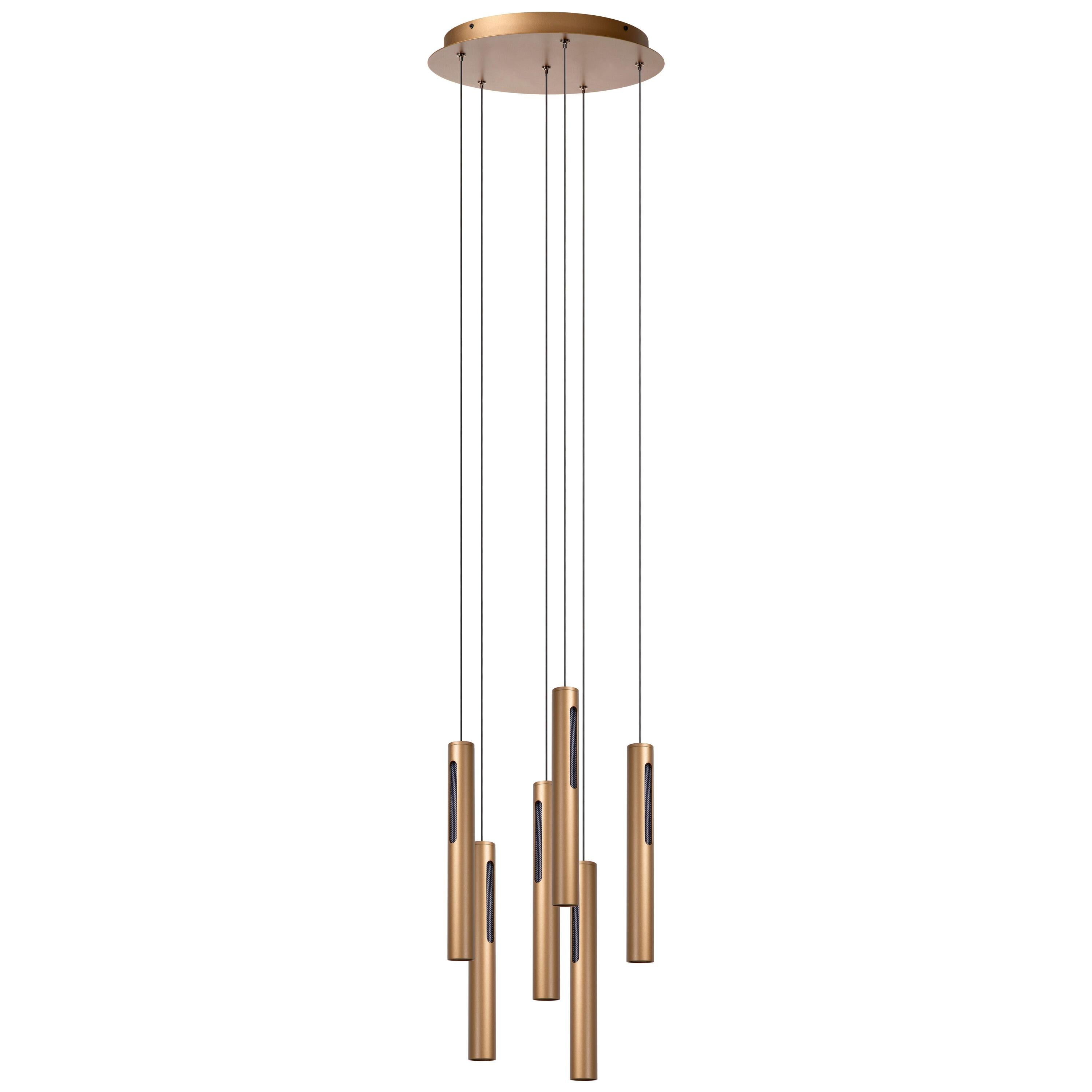 Griffith 6 cluster hanglamp LED Ø38 brons