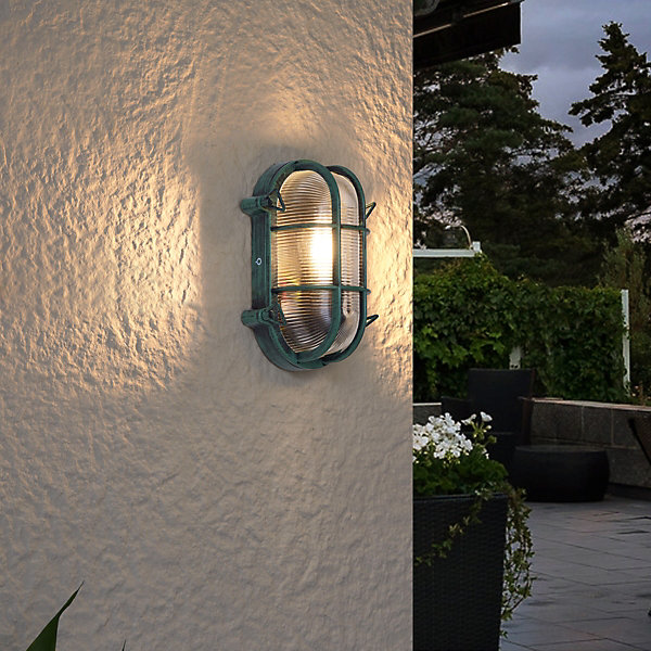 Applique murale d'extérieur verte ovale IP44 - Noutica