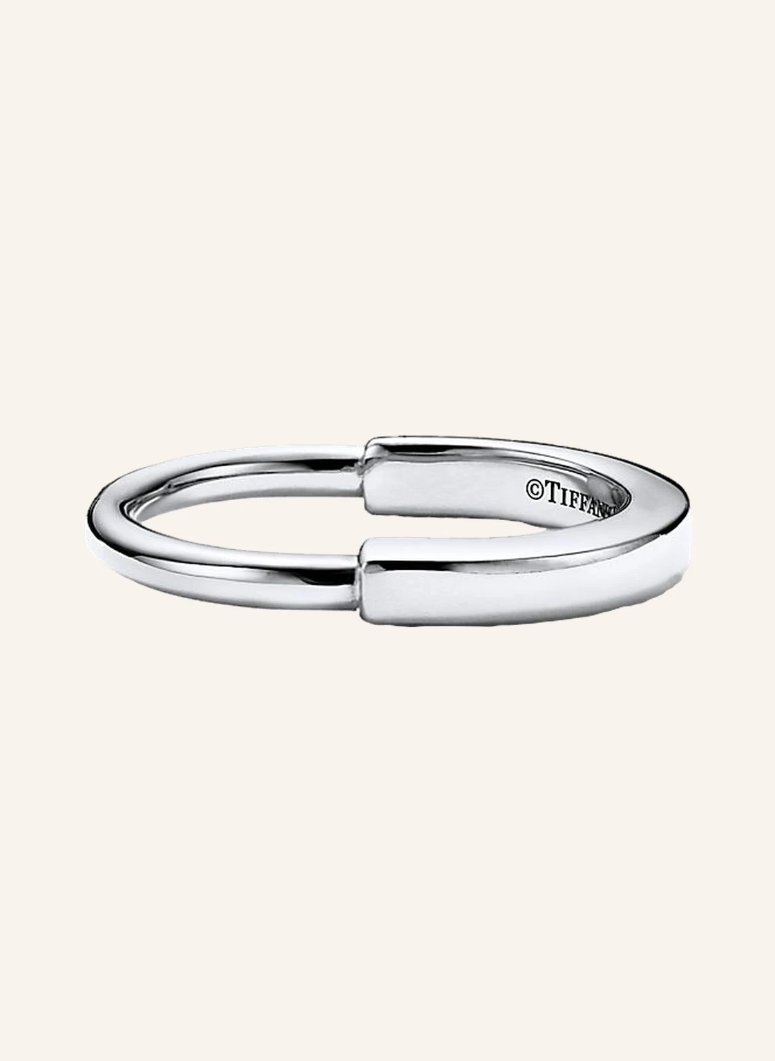 TIFFANY & Co. Ring TIFFANY LOCK aus 18 Karat Weißgold mit Diamanten im runden Brillantschliff
